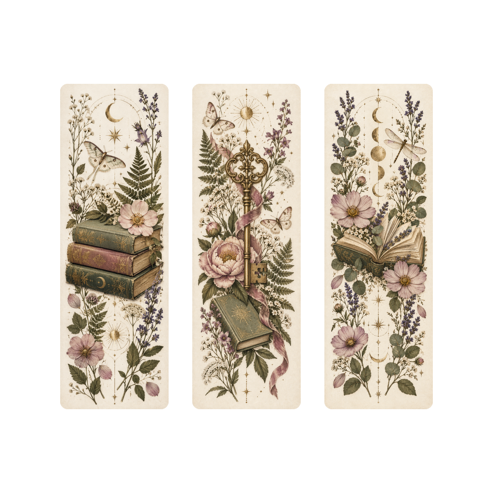 Floral Bookmark Set – 3 Pack