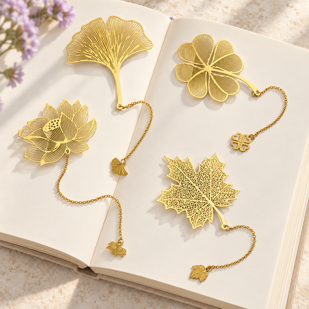 4 Pack Floral Chain Bookmarks