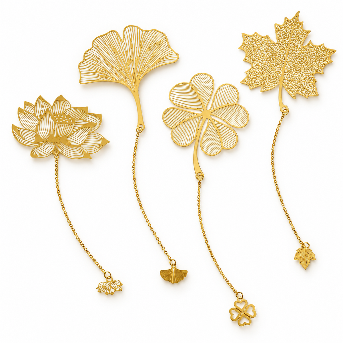 4 Pack Floral Chain Bookmarks