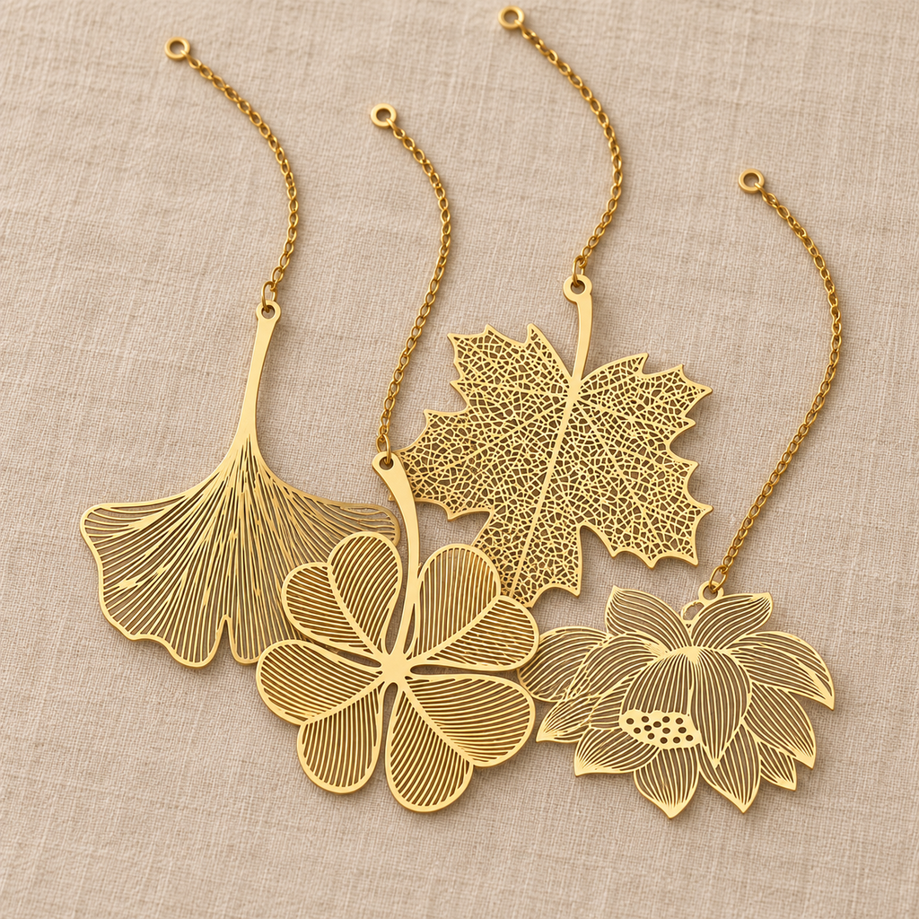 4 Pack Floral Chain Bookmarks