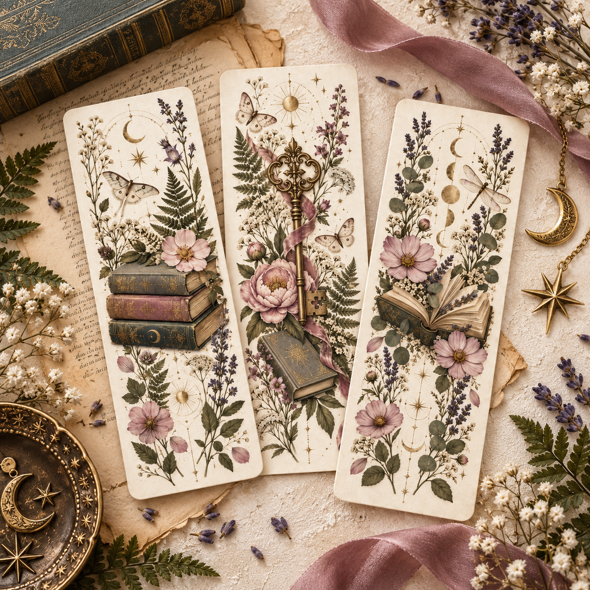 Floral Bookmark Set – 3 Pack