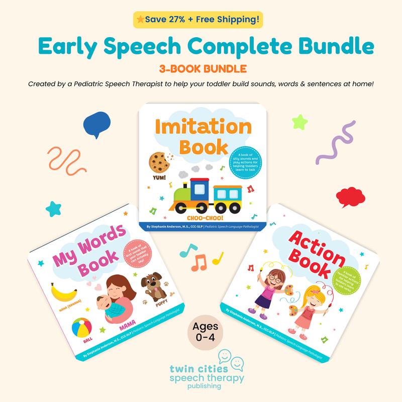 Early Speech Starter Bundle - 3 Interactive Books Series for Toddlers