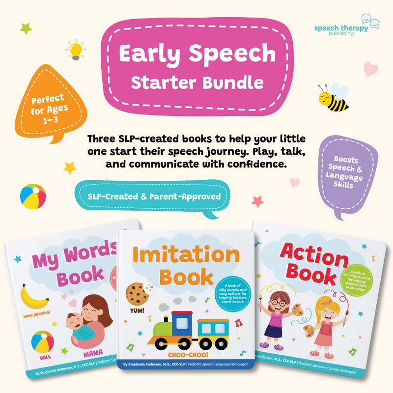 Early Speech Starter Bundle - 3 Interactive Books Series for Toddlers